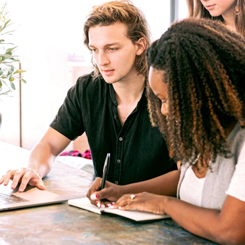 productive working session with colleagues